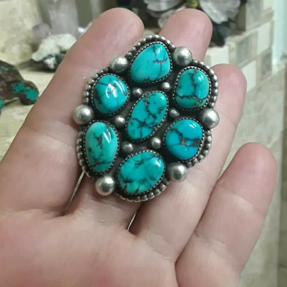 🚫SOLD🚫Vtg SS Navajo Turquoise Ring